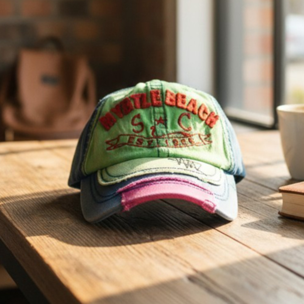 Myrtle Beach South Carolina Strand Headwear Multicolor Ball Cap Hat Adjustable
